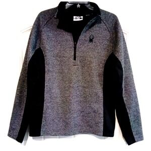 Spyder Outbound 1/4 Zip Pullover Sweater Jacket Gray Black Men's M Gorpcore Ski